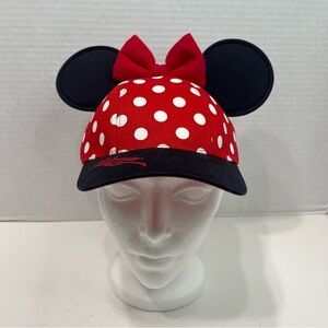 DISNEY World Minnie Mouse polka dot youth hat with ears snap back